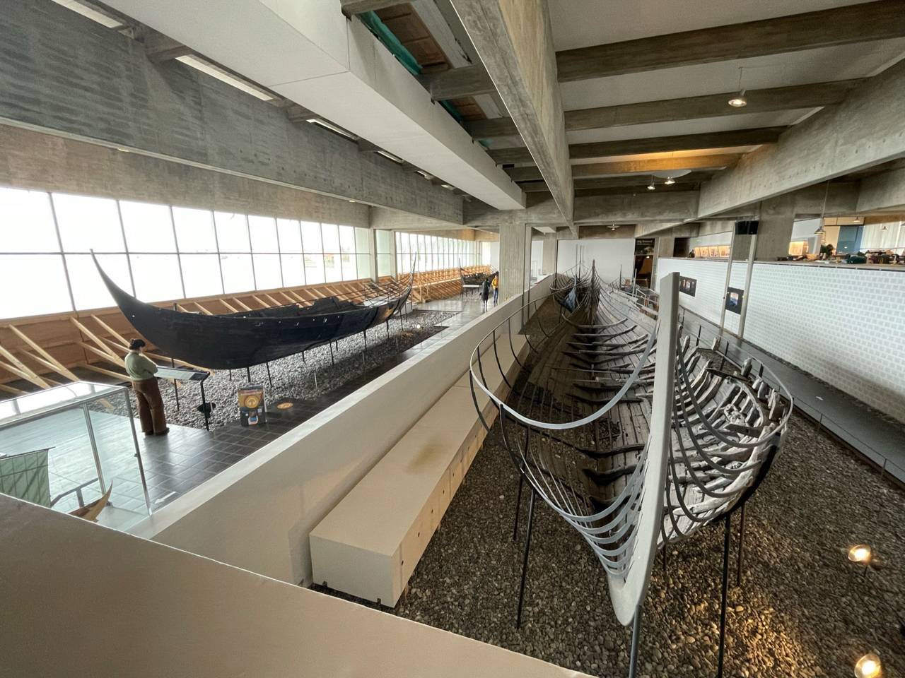 The Viking Ship Museum in Roskilde, Denmark, displays five original Viking ships that were recovered in Roskilde Fjord.