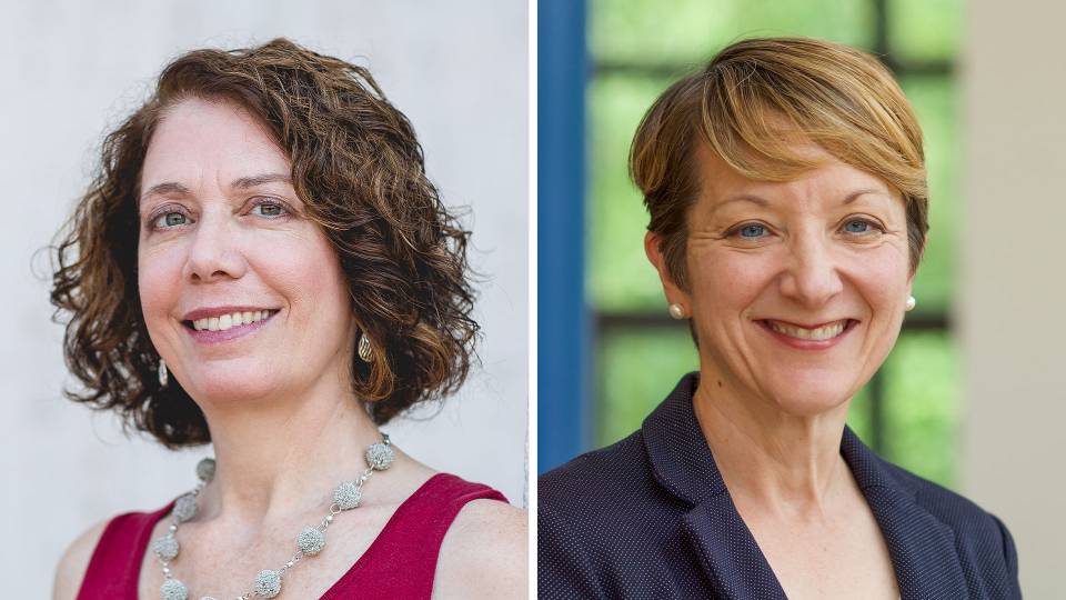 a side by side photo of profs Tali Mendelberg  and Frances Lee 