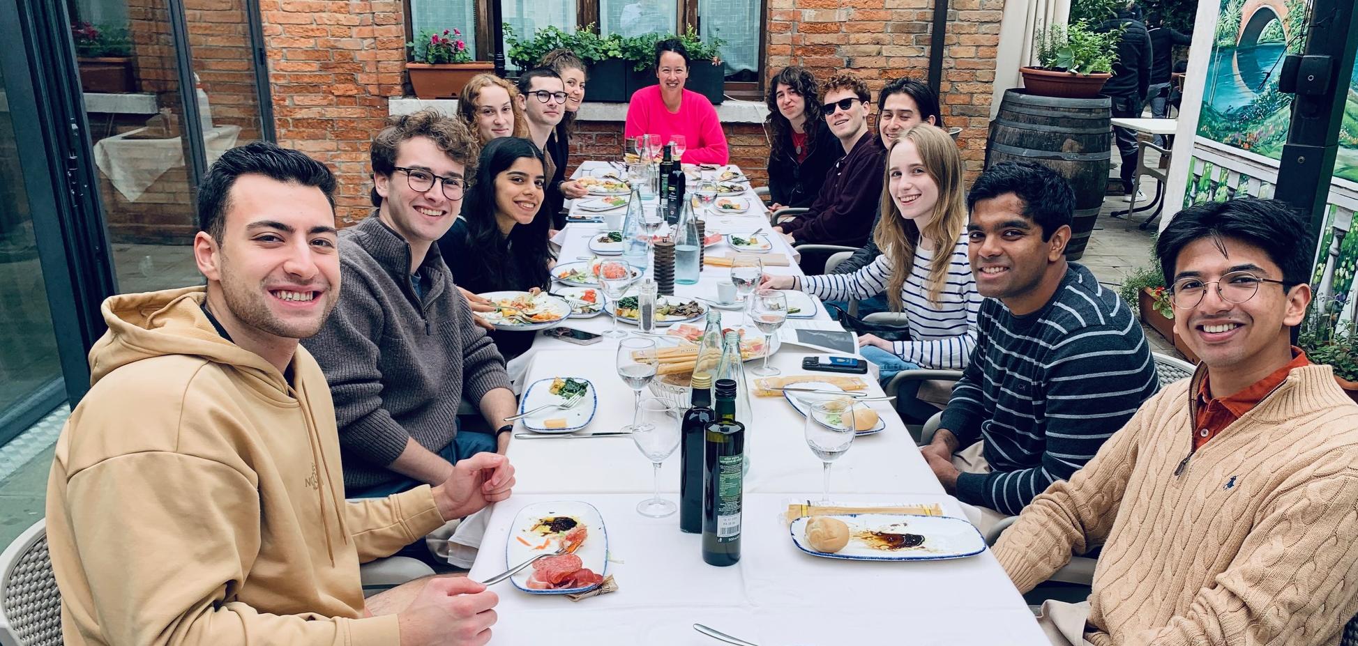 Princeton students eating dinner