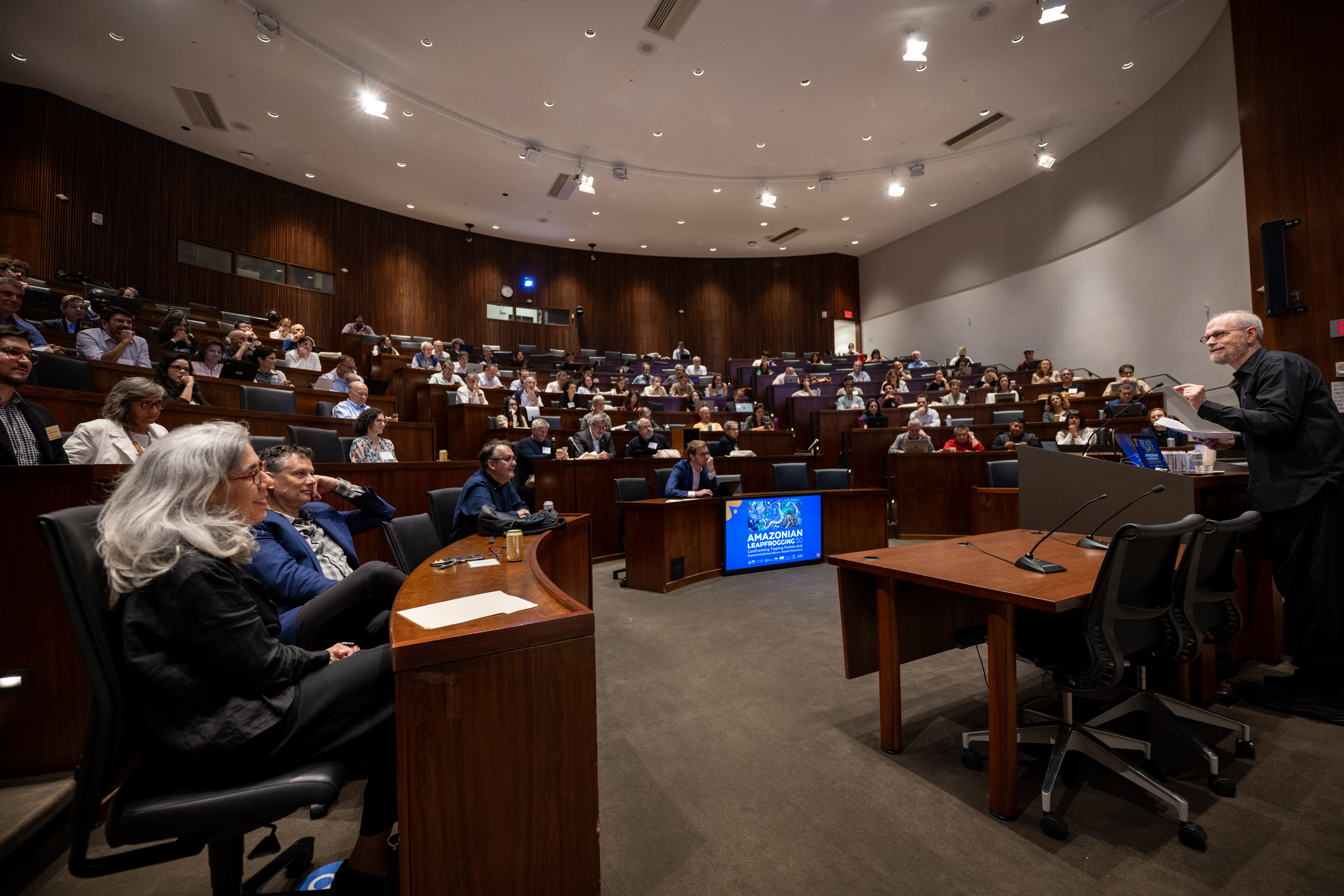 wide angle shot of the auditorium for the Leapfrogging conference