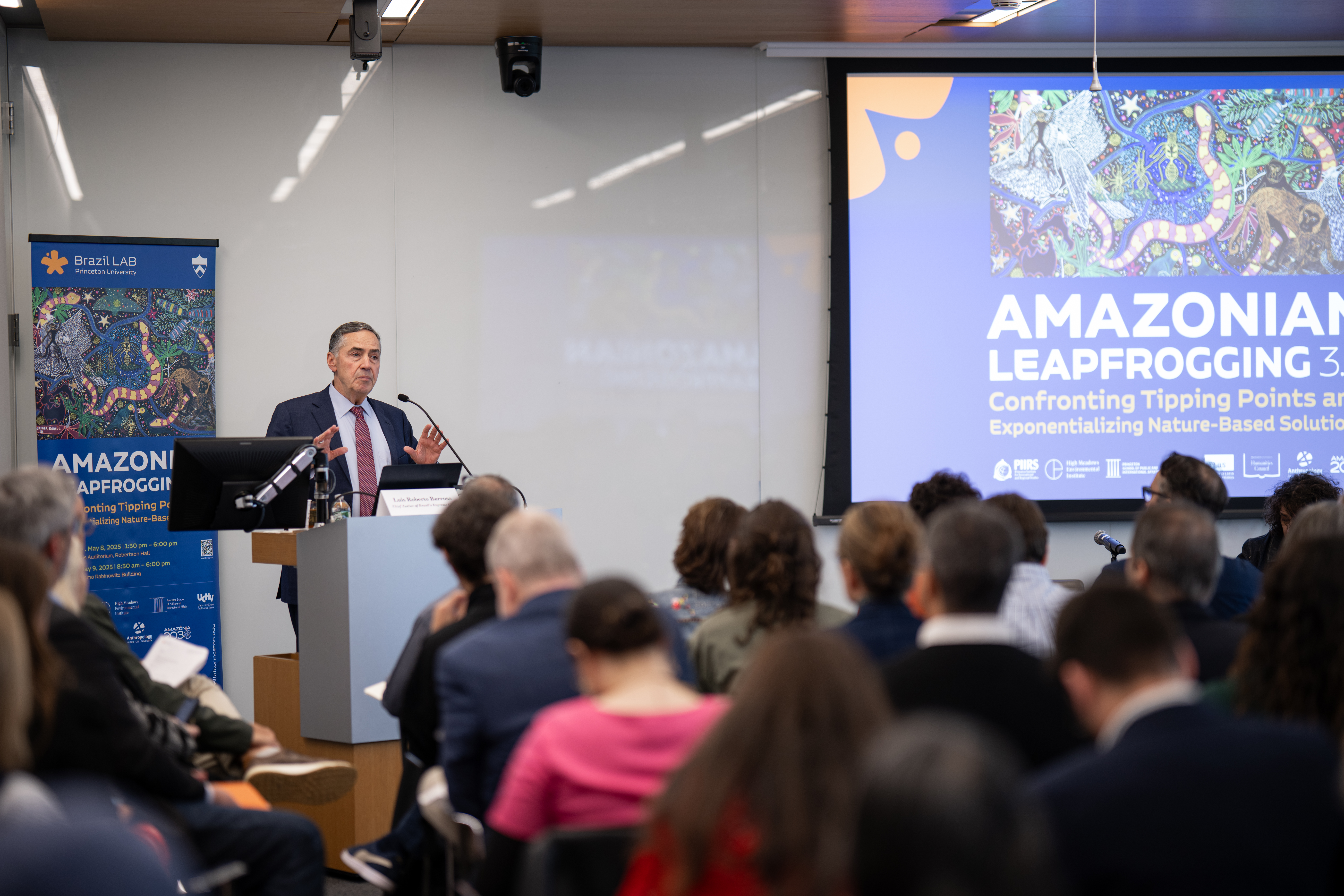 Luís Roberto Barroso, the Chief Justice of Brazil’s Supreme Court, providing the conference’s keynote address.