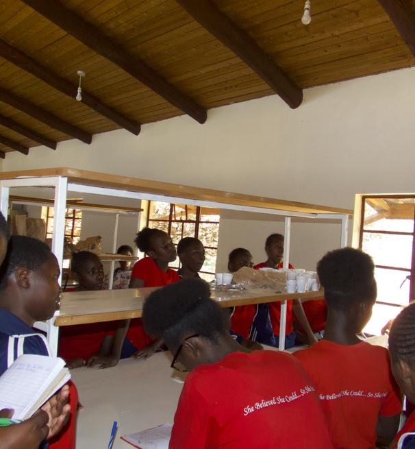 a group of Kenya high school students in a lab at Mpala