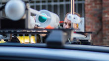 Daniel Moore, a member of Mark Zondlo’s research team, conducted on-the-ground measurements of methane emissions using gas sensors mounted on a vehicle.