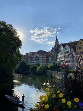 A scenic vista in a german village 