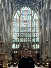 Alex Anderson in Gloucester Cathedral; On site at Norwich Cathedral