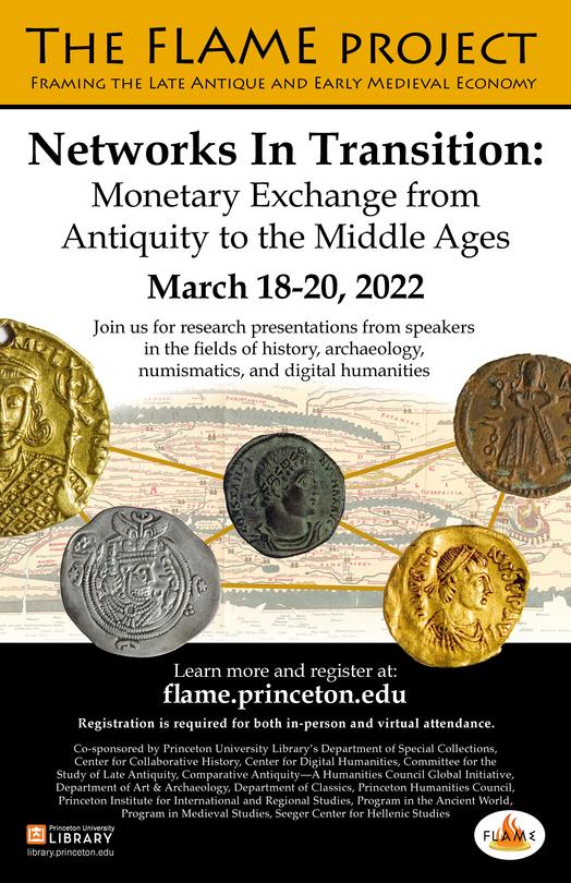 A poster for an academic conference called Networks in Transition: Monetary Exchange from Antiquity to the Middle Ages