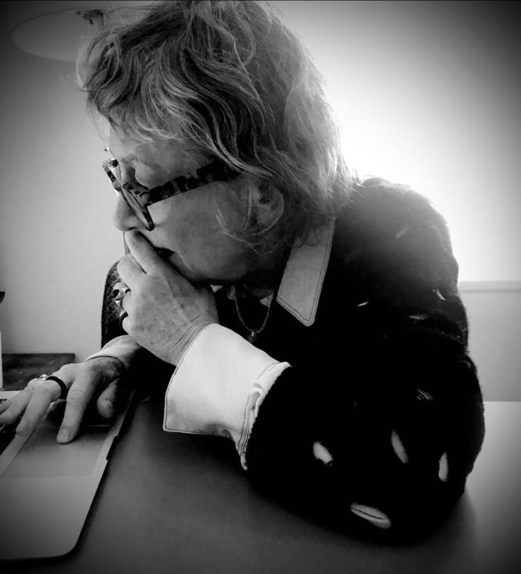 A pensive black and white headshot of Rita Segato