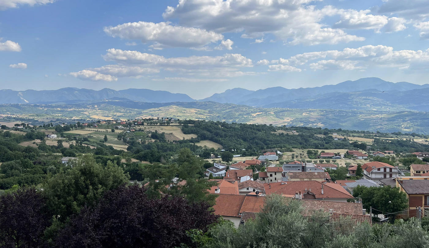 An Italian vista overlooking a villiage