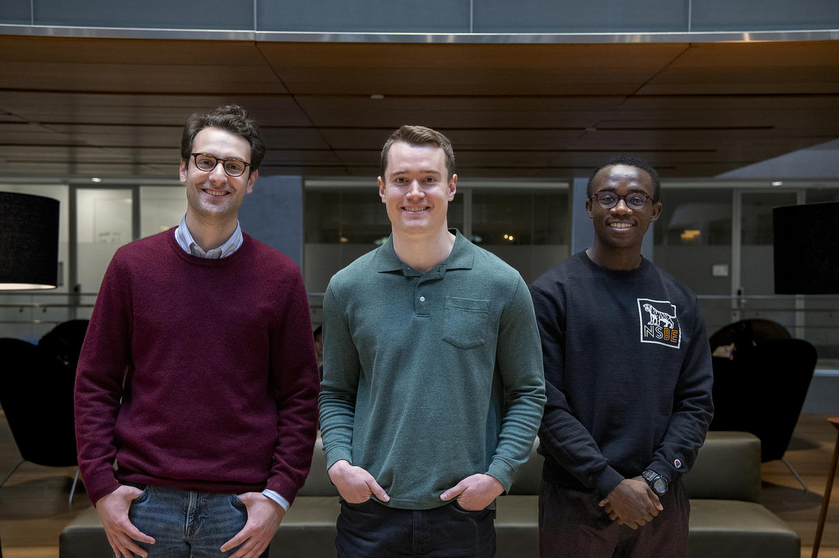 Princeton University seniors (left to right) Zachariah Sippy, Jack Thompson and David Amelemah have been awarded the Henry Richardson Labouisse ’26 Prize to pursue international civic engagement projects for one year following graduation. 