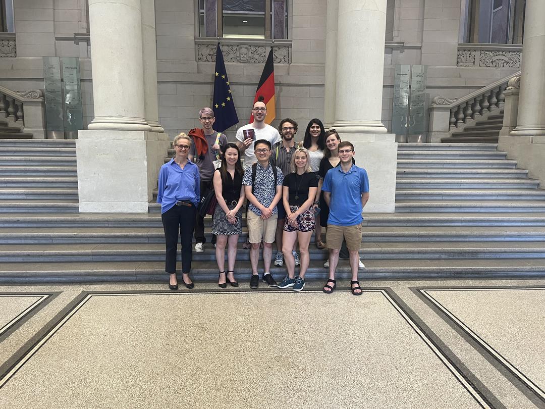 A group of students in a German government building