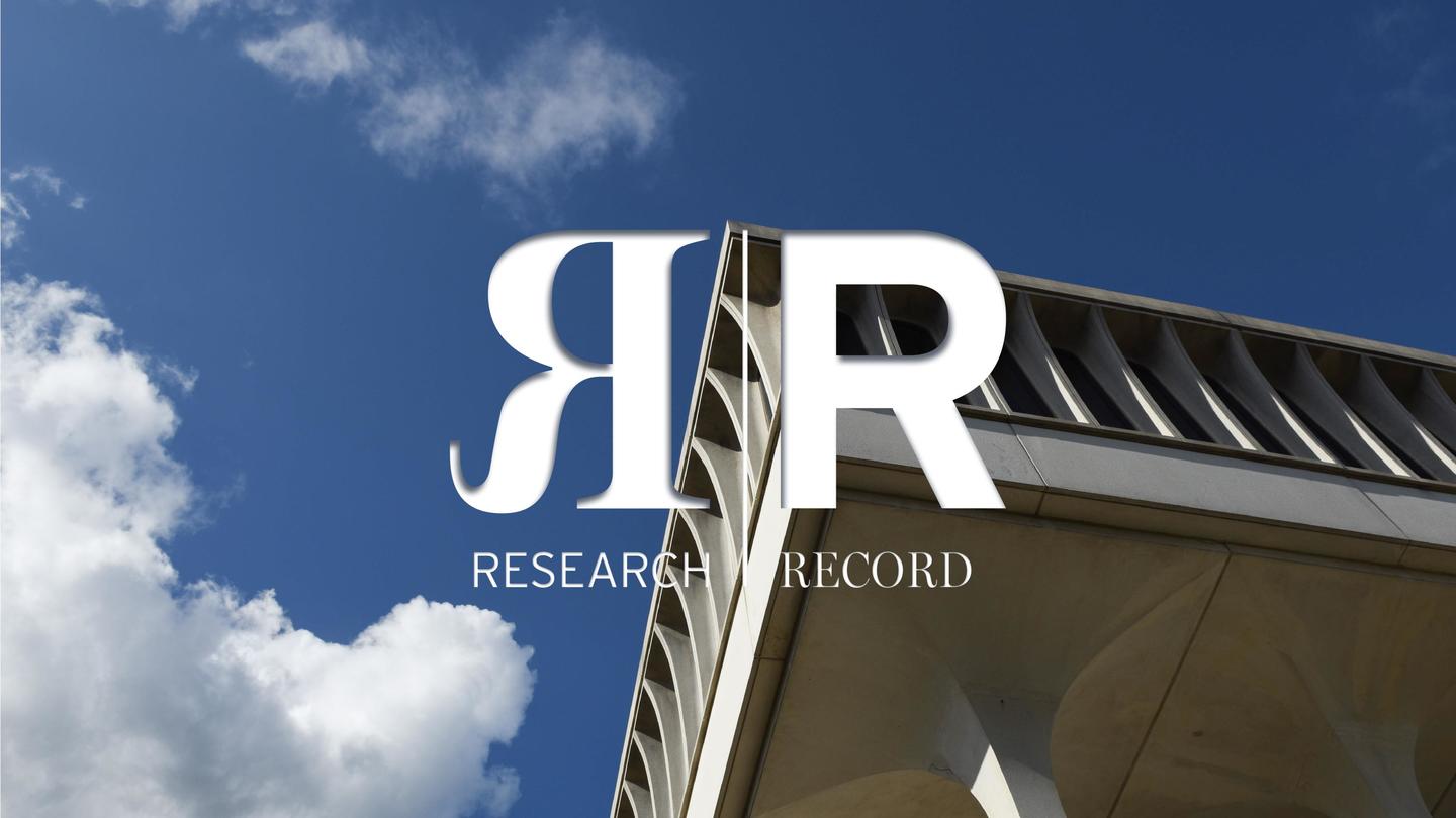 An image of the Princeton School of Public and Internationals Affairs with a blue sky as the background and "Research Record" added for effect