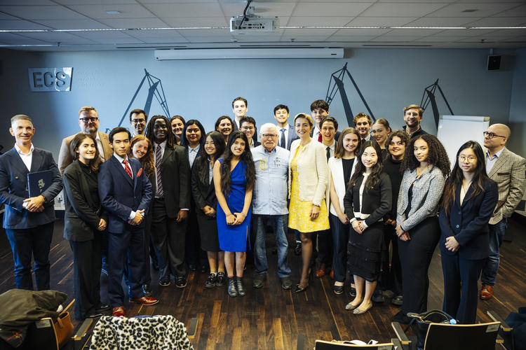 group photo of LISD international policy associates and Polish policymakers