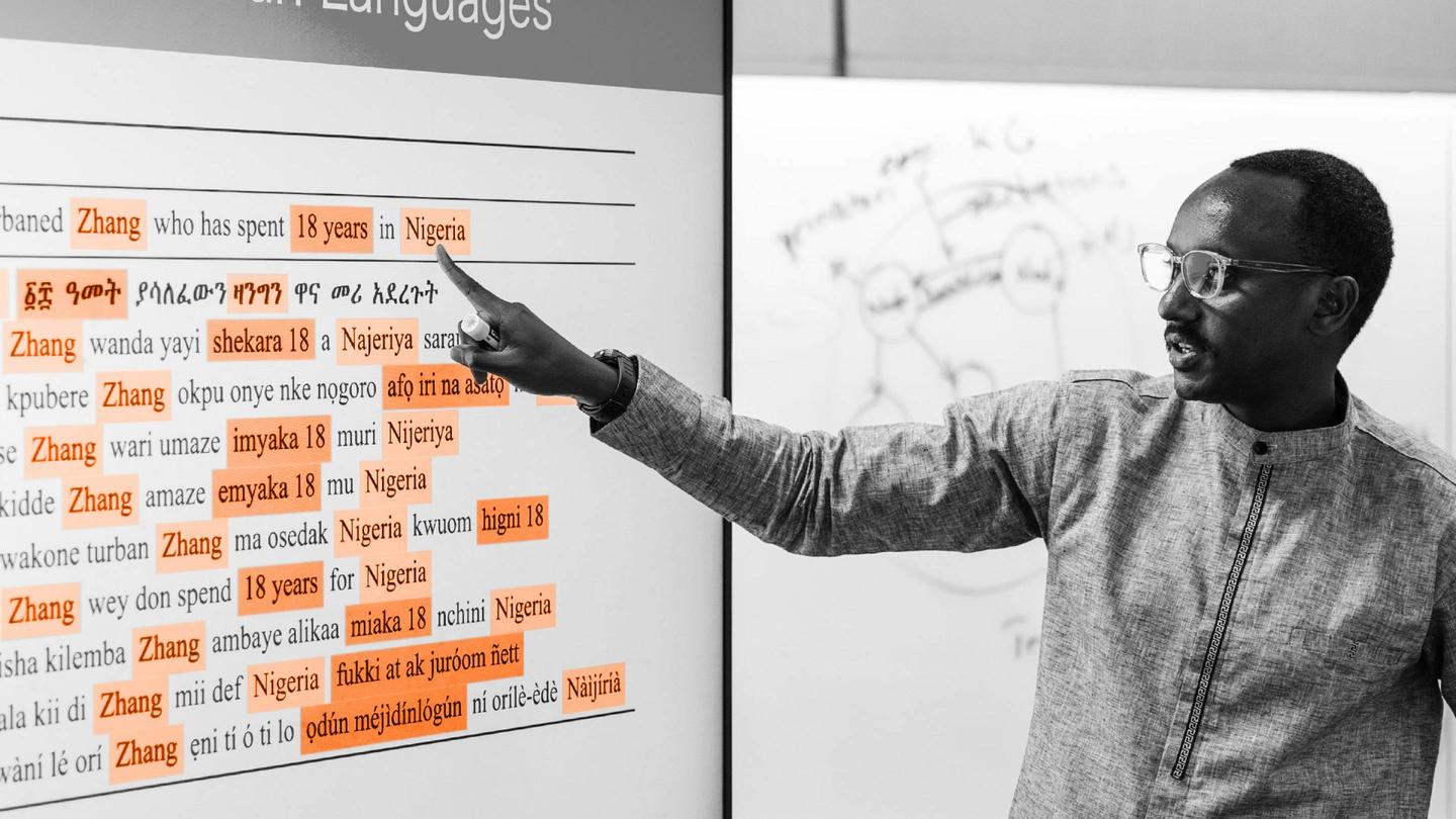 Princeton postdoc Happy Buzaaba has devised a new Freshman Seminar based on his research focused on introducing more African languages into LLMs. Photo by Matthew Raspanti, Office of Communications Princeton postdoc Happy Buzaaba has devised a new Freshman Seminar based on his research focused on introducing more African languages into LLMs. Photo by Matthew Raspanti, Office of Communications