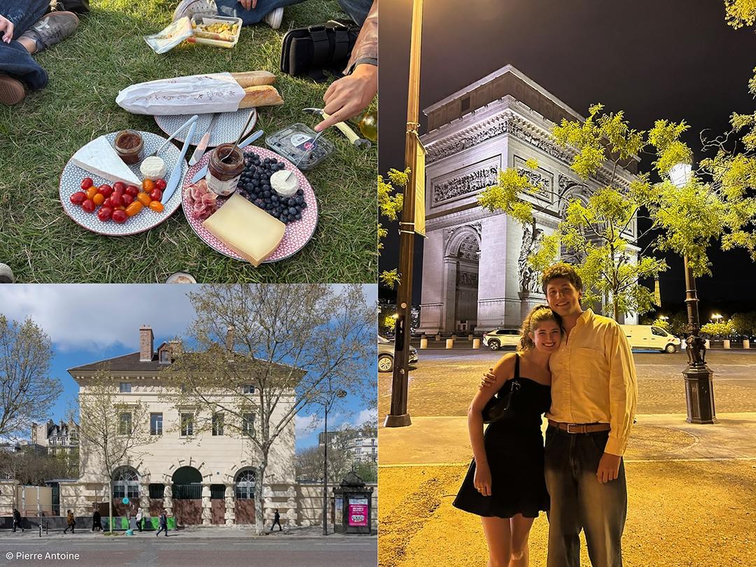 A three-photo collage