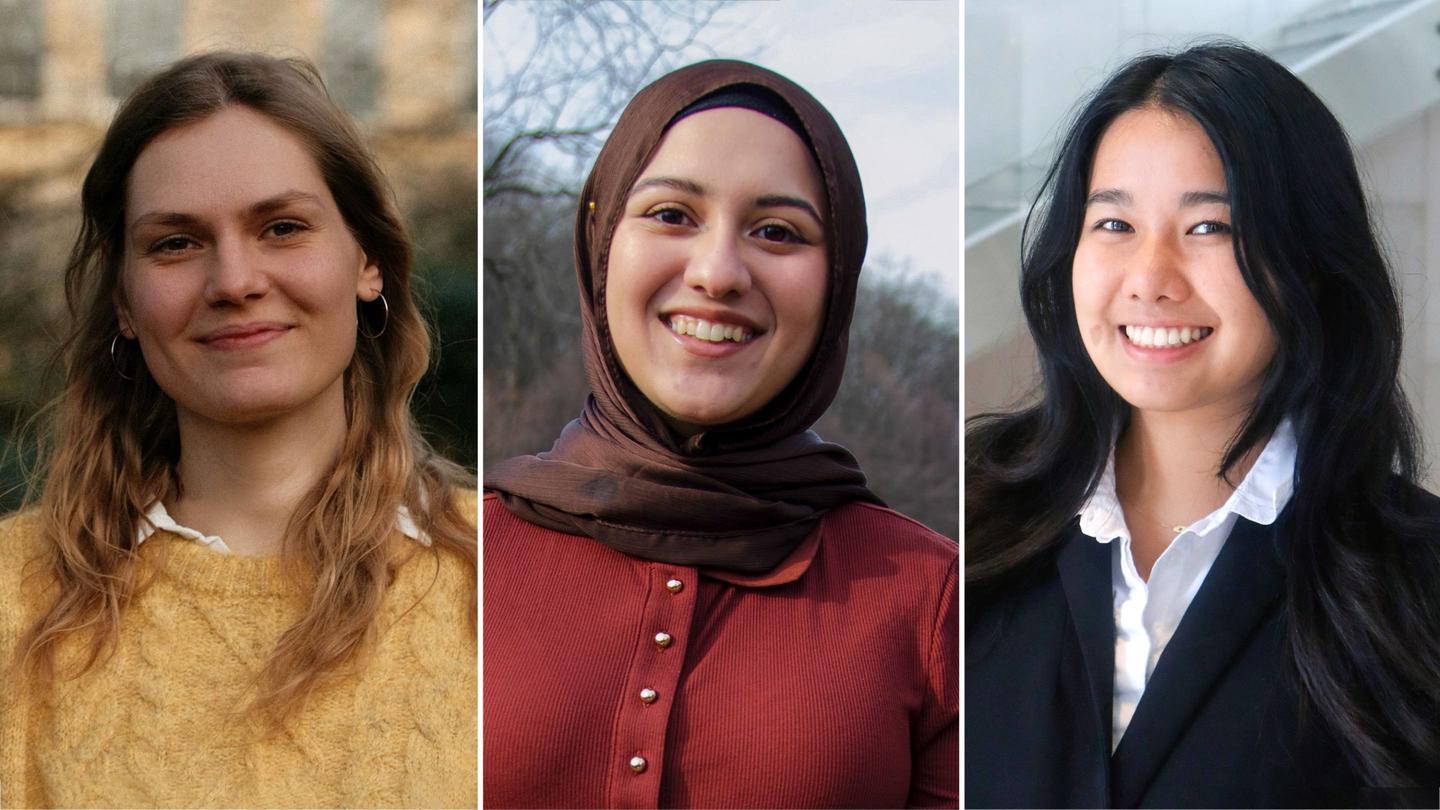 Darina Andriychenko, Sukaina Shivji, Laura Zhang Photo of Darina Andriychenko Leonenko by Joseph Webb, photo of Laura Zhang courtesy of Zhang, photo of Sukaina Shivji by Kerri Broph