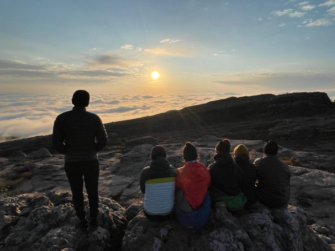 Bridge Year students in Bolivia take in the sunrise over Torotoro National Park. 