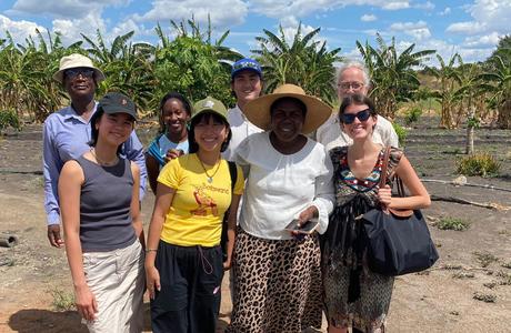 A group of students from Princeton and two African farmers in Botswana