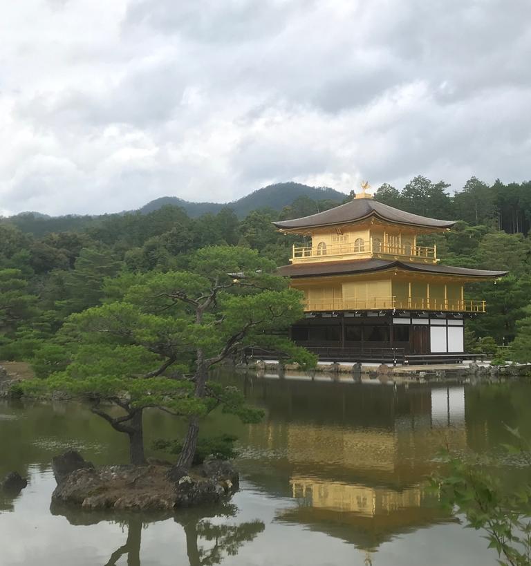 A pagoda in Japan next to water