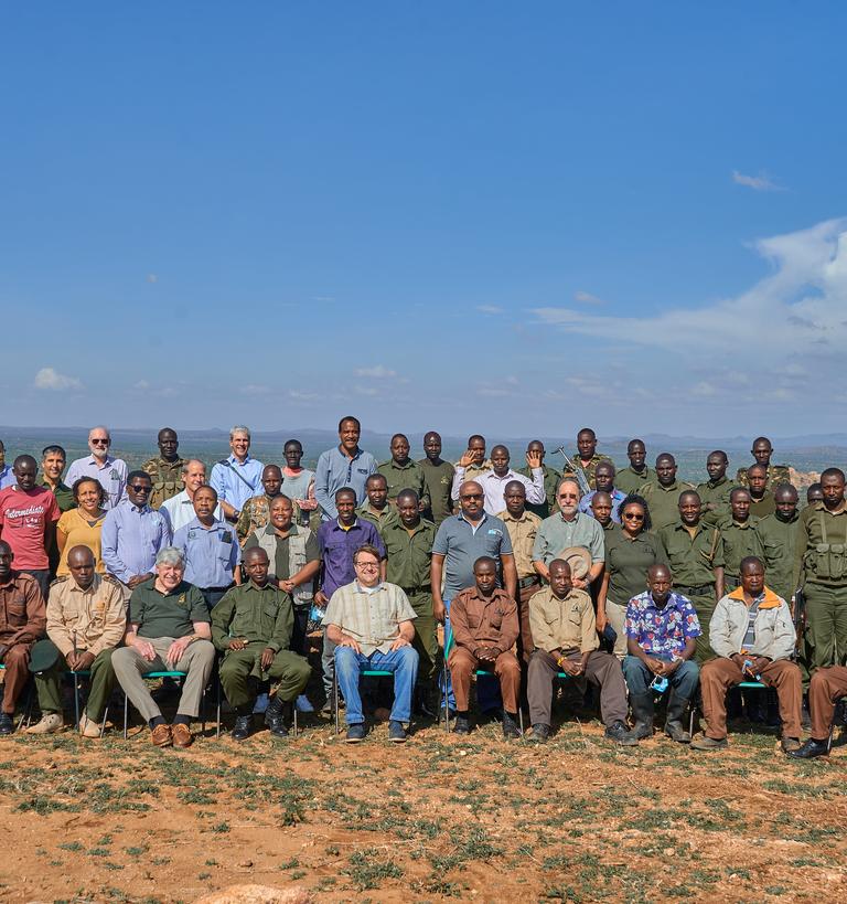 a group photograph of staff and researchers at Mpala